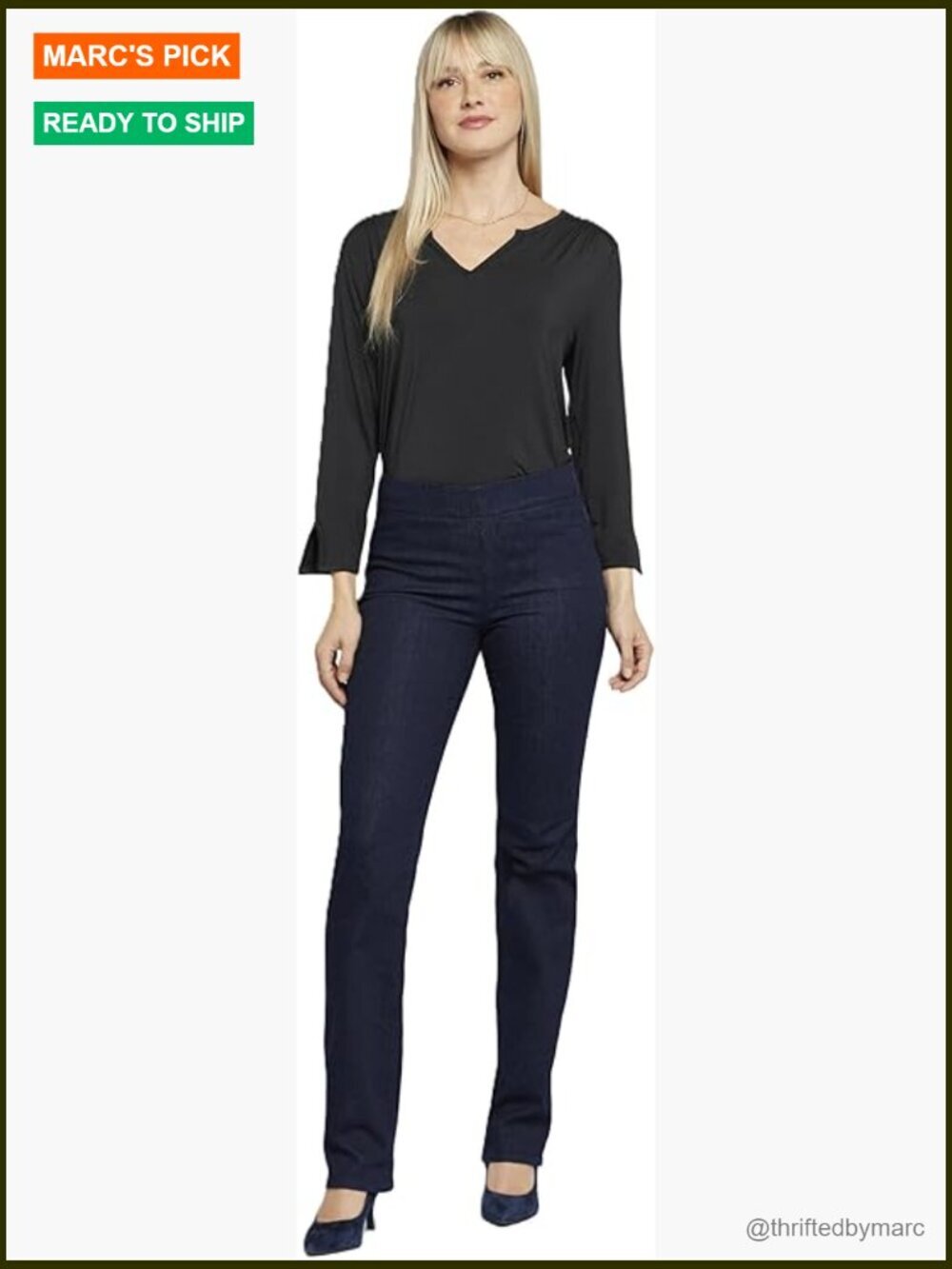 Pull-On Straight Leg Jeans, Mid Rise, 32 Inseam, Stretch Denim, Regular Fit